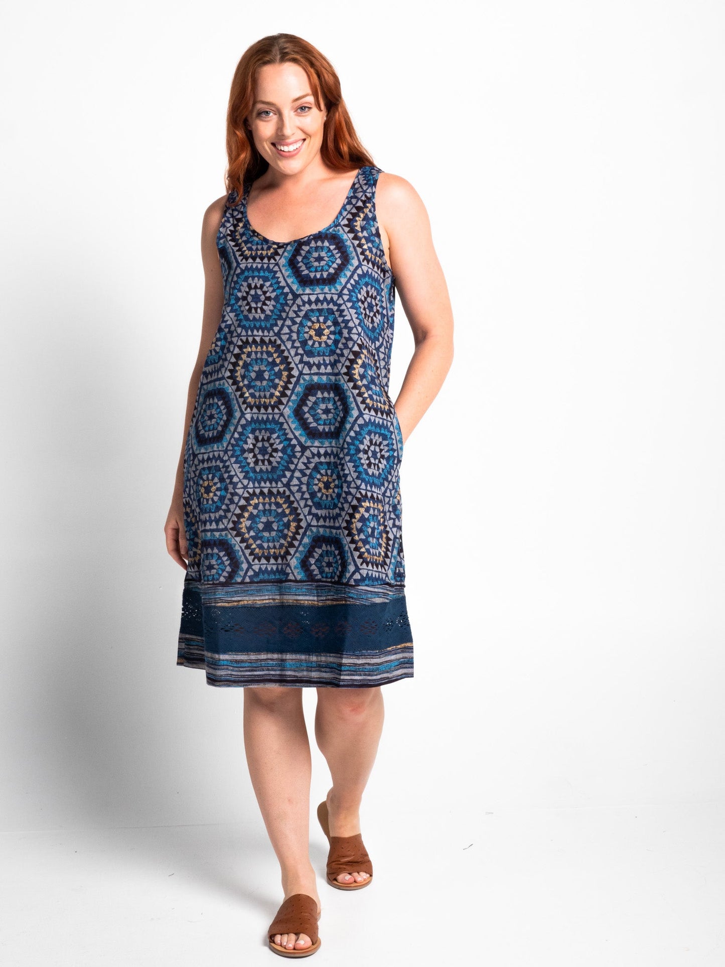 Henning Dress in Blue Hex