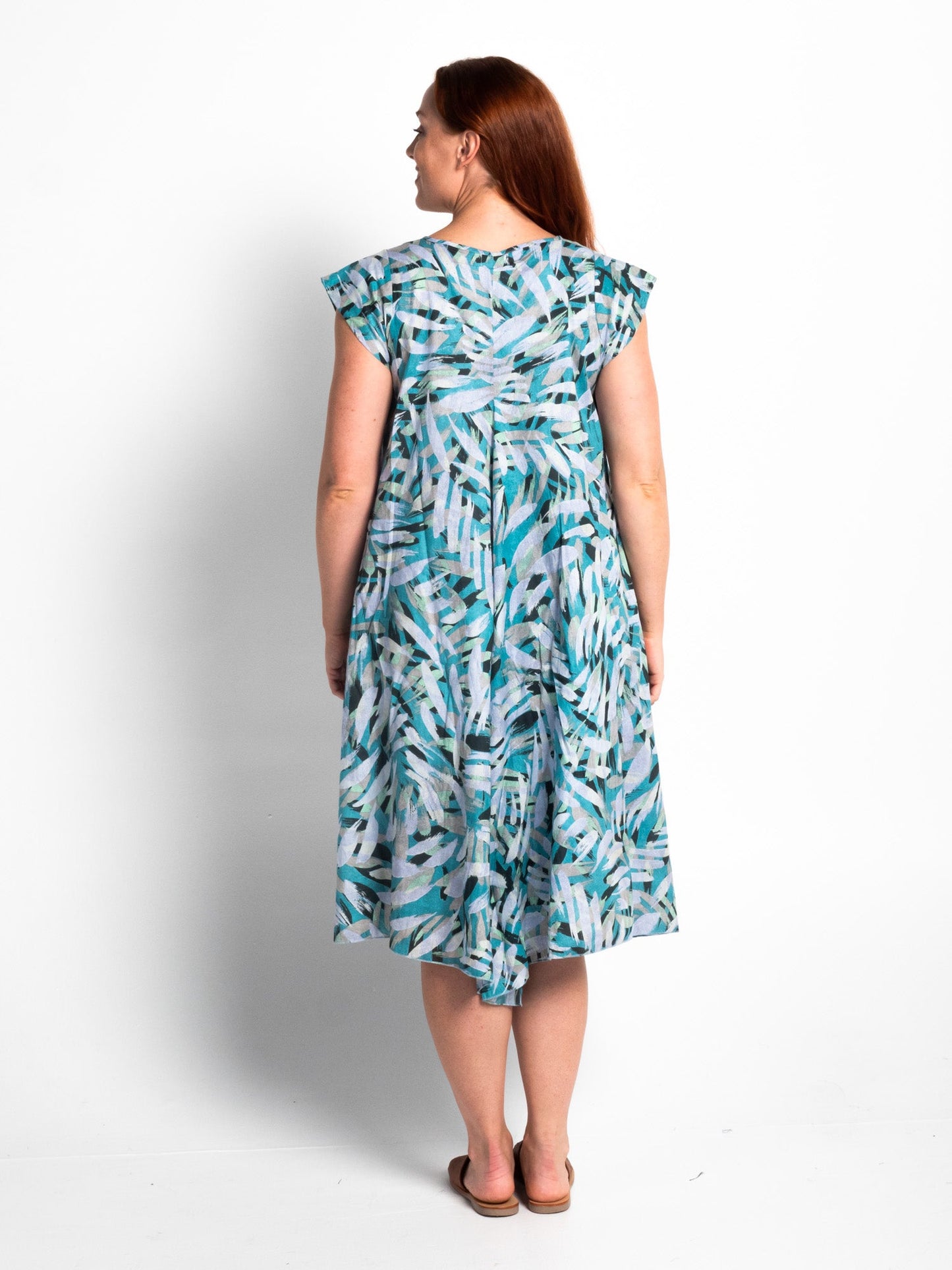 Maheno Dress in Turquoise Brush