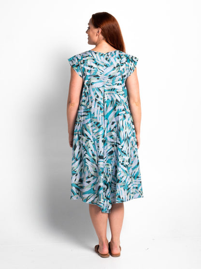 Maheno Dress in Turquoise Brush