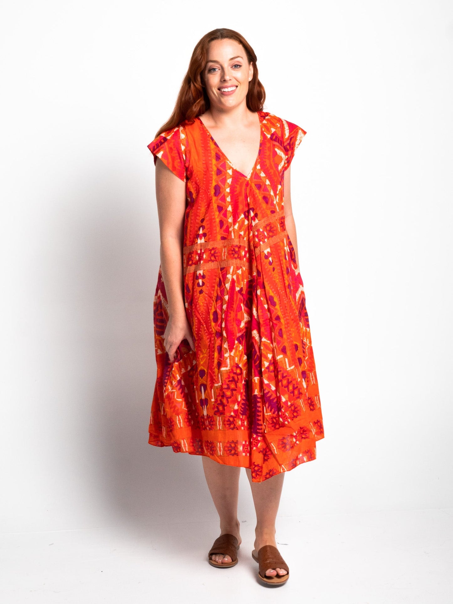 Maheno Dress in Blood Orange
