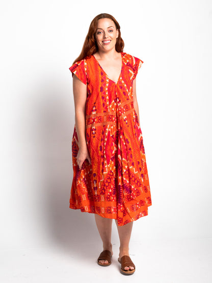 Maheno Dress in Blood Orange