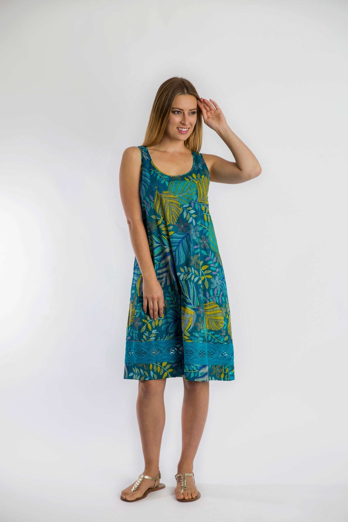 Henning Dress in Turquoise Fern