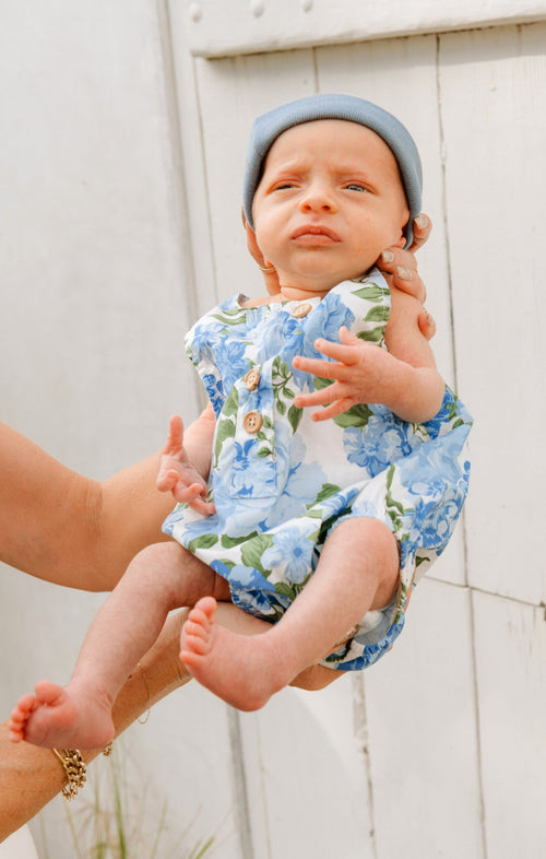 Rowan Onesie ~ Cottage Floral Blue
