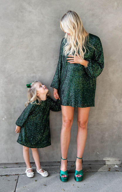 Once Upon A Time Dress ~ Emerald Sequins