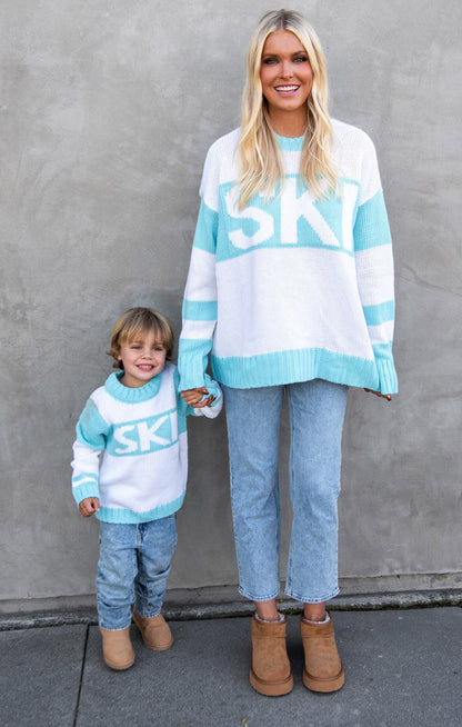 Mini Ski In Sweater ~ Powder Blue Ski Knit