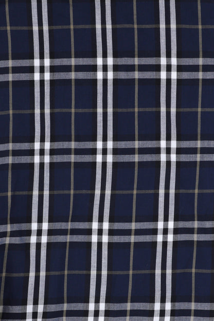 Lily Dark Blue Tartan Off Shoulder Swing Dress