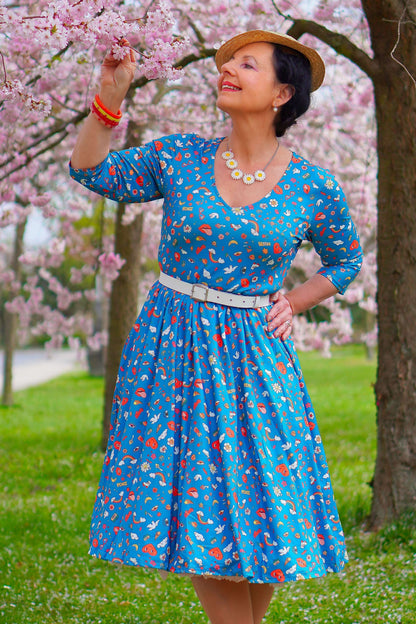 Billie Groovy Turquoise Long Sleeved Dress
