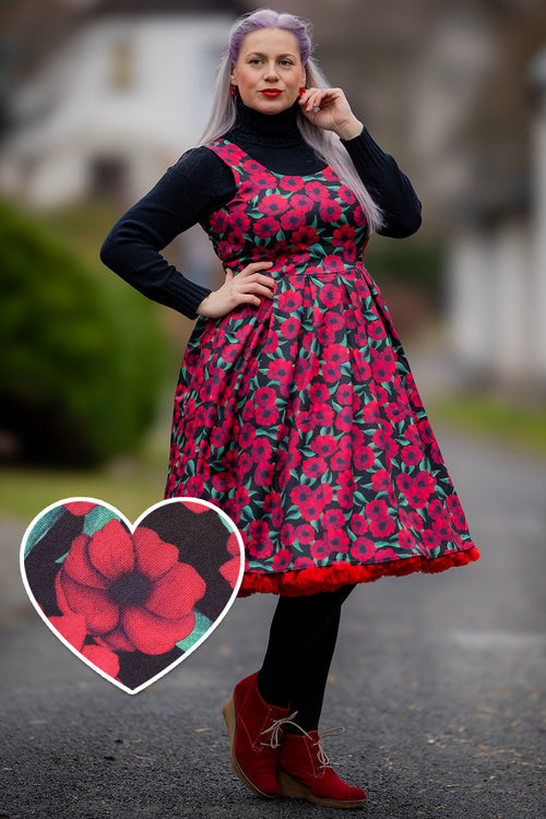 Amanda Red Anemone Swing Dress