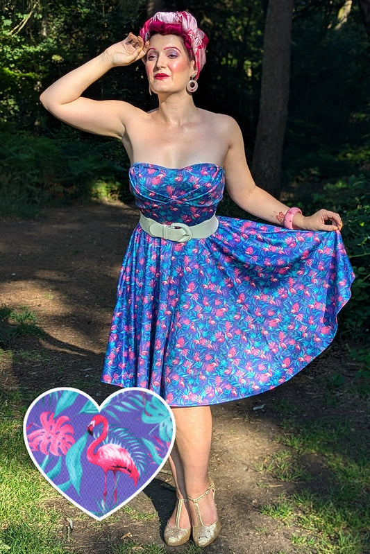 Melissa Pink Flamingo Strapless Dress in Purple