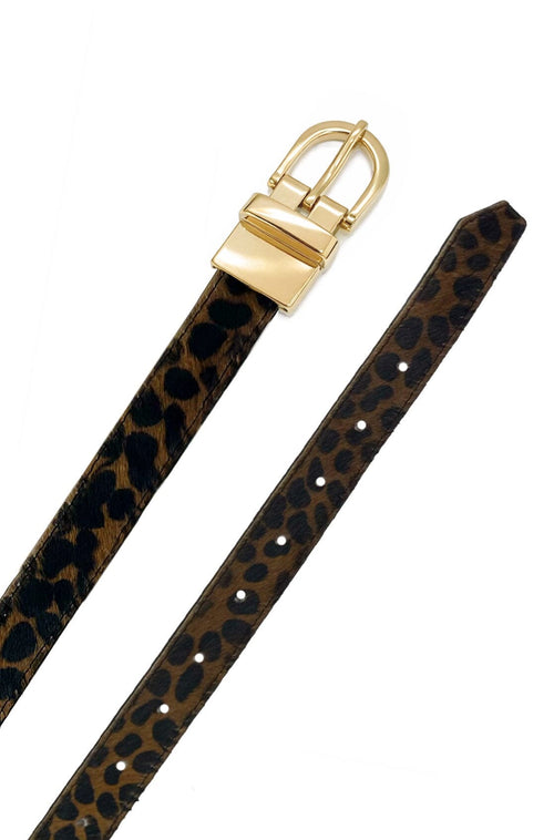 Ellen Reversible Leather Belt Cheetah & Black