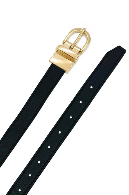 Ellen Reversible Leather Belt Tan & Black