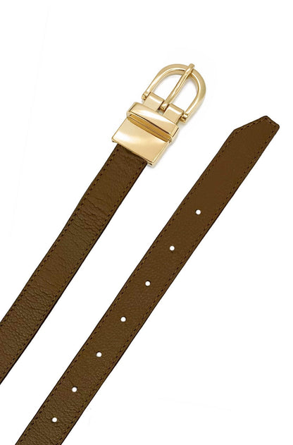 Ellen Reversible Leather Belt Tan & Black