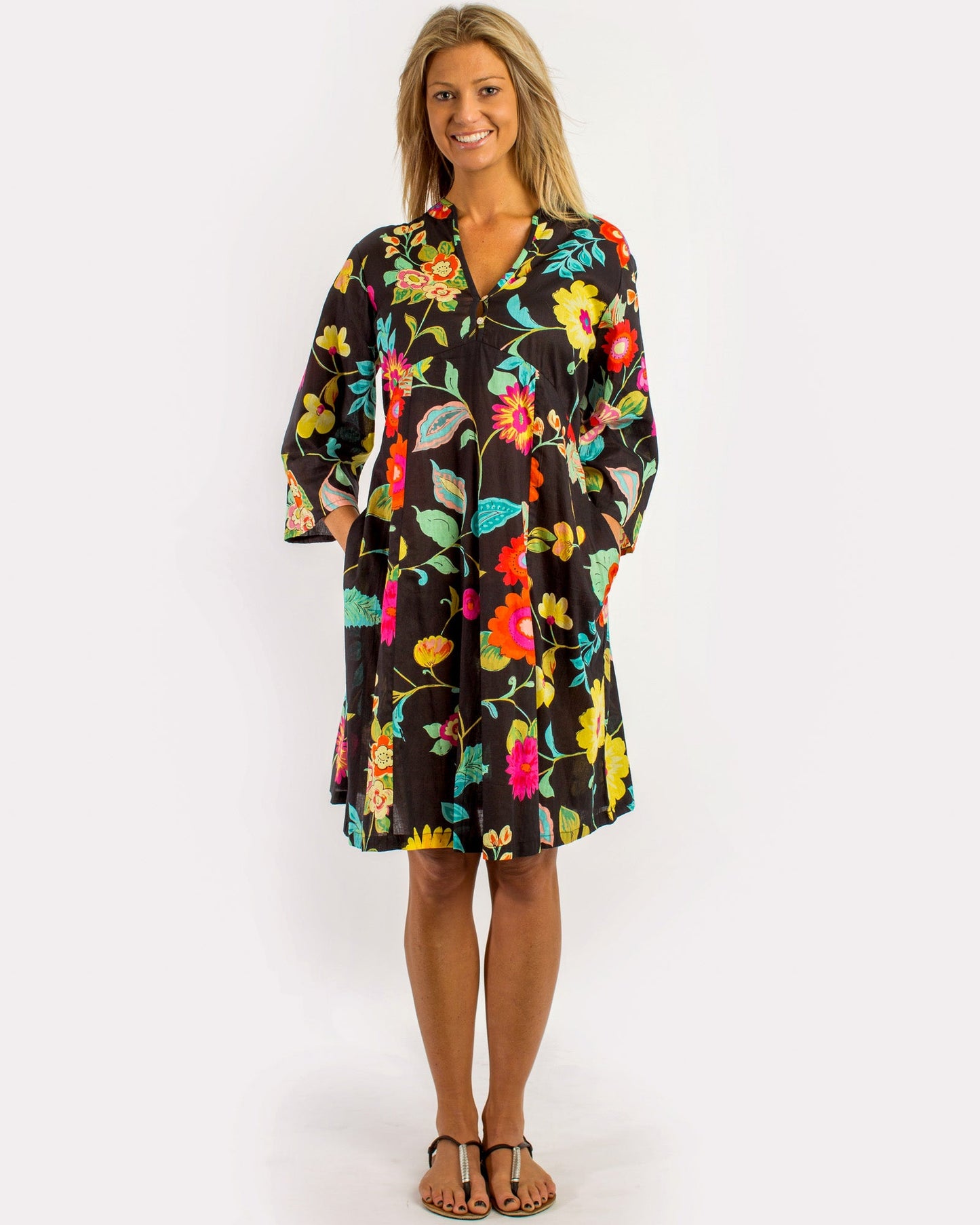 Lucinda Dress in Black Floral