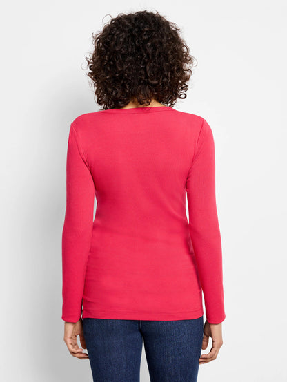 Perfect Knit Rib Long Sleeve V Neck Tee