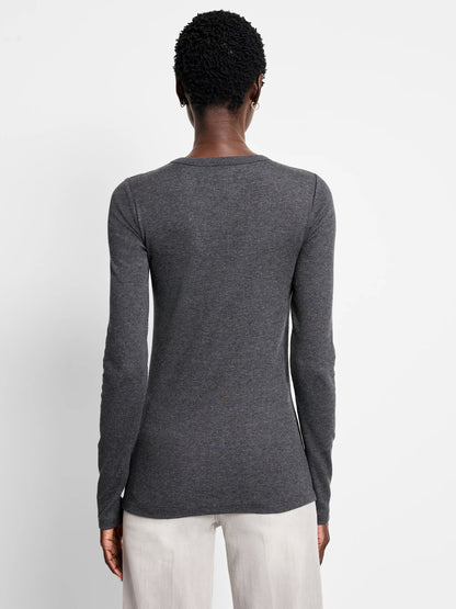 Perfect Knit Rib Long Sleeve V Neck Tee