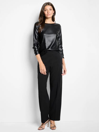Glazed Rib Boat Neck Tee