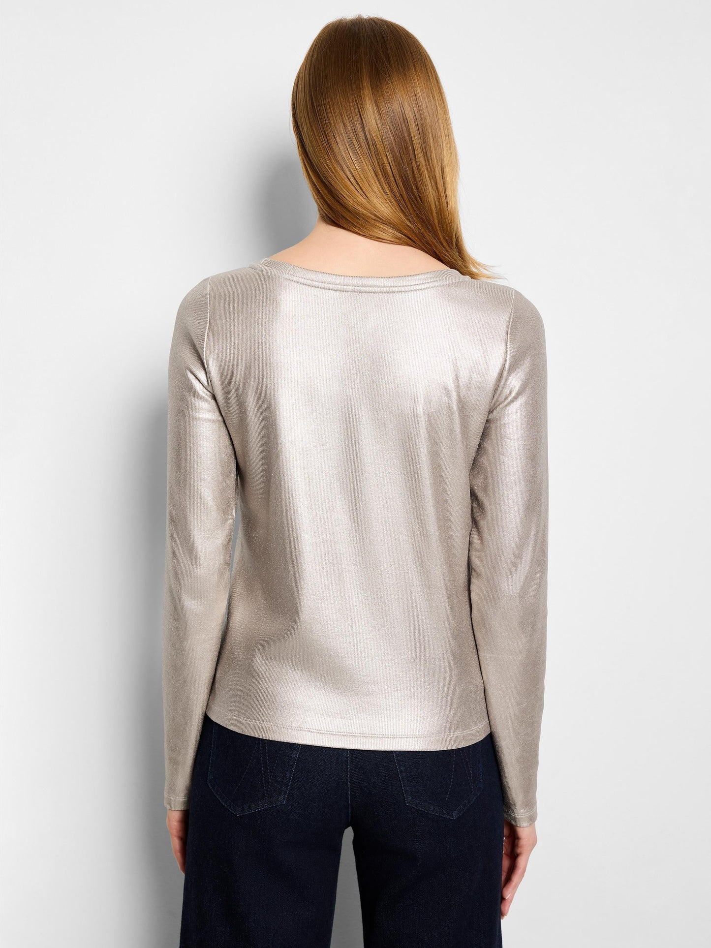 Glazed Rib Boat Neck Tee