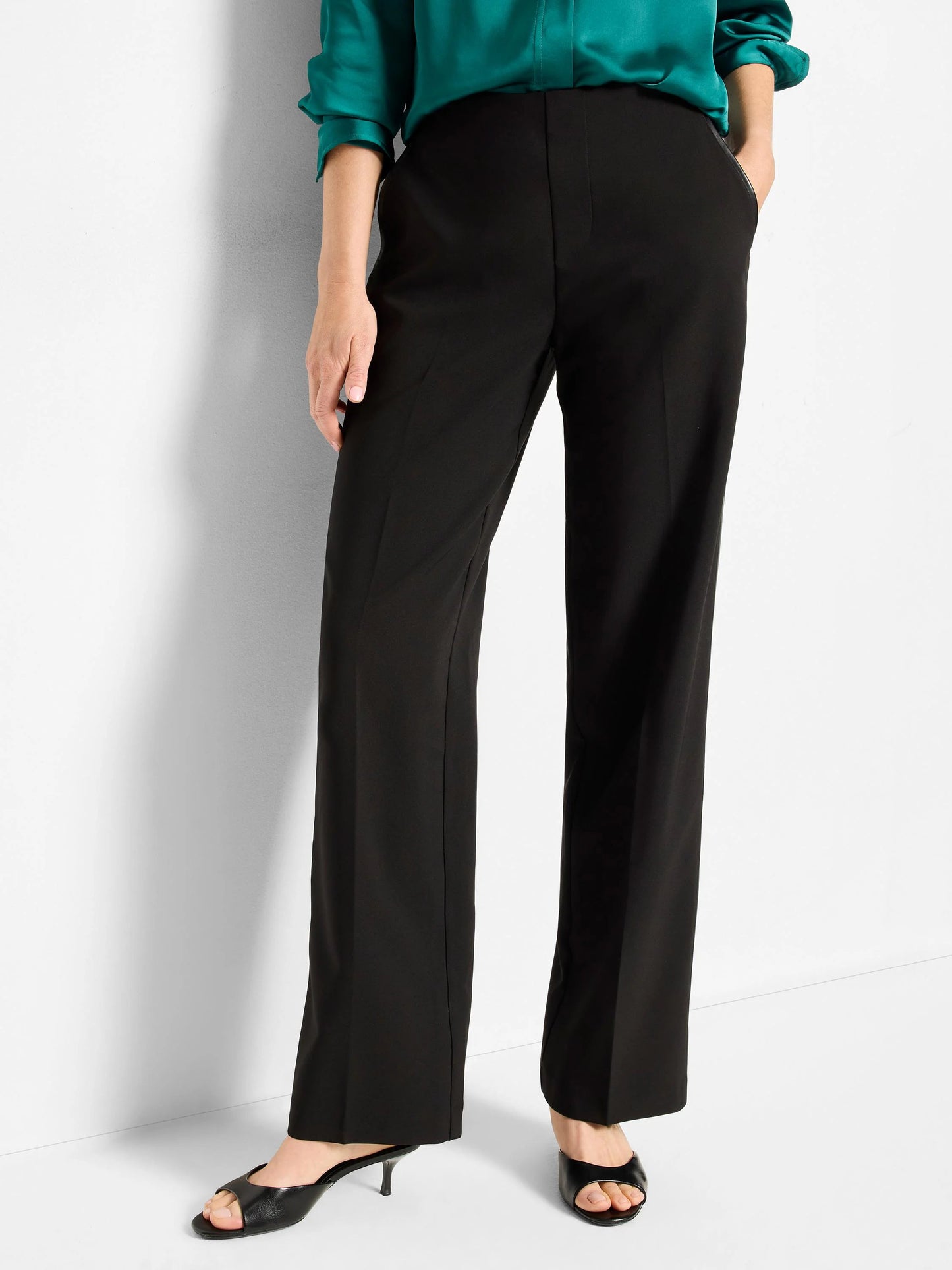 Lenox Wide Leg Sleek Stretch Tuxedo Pant