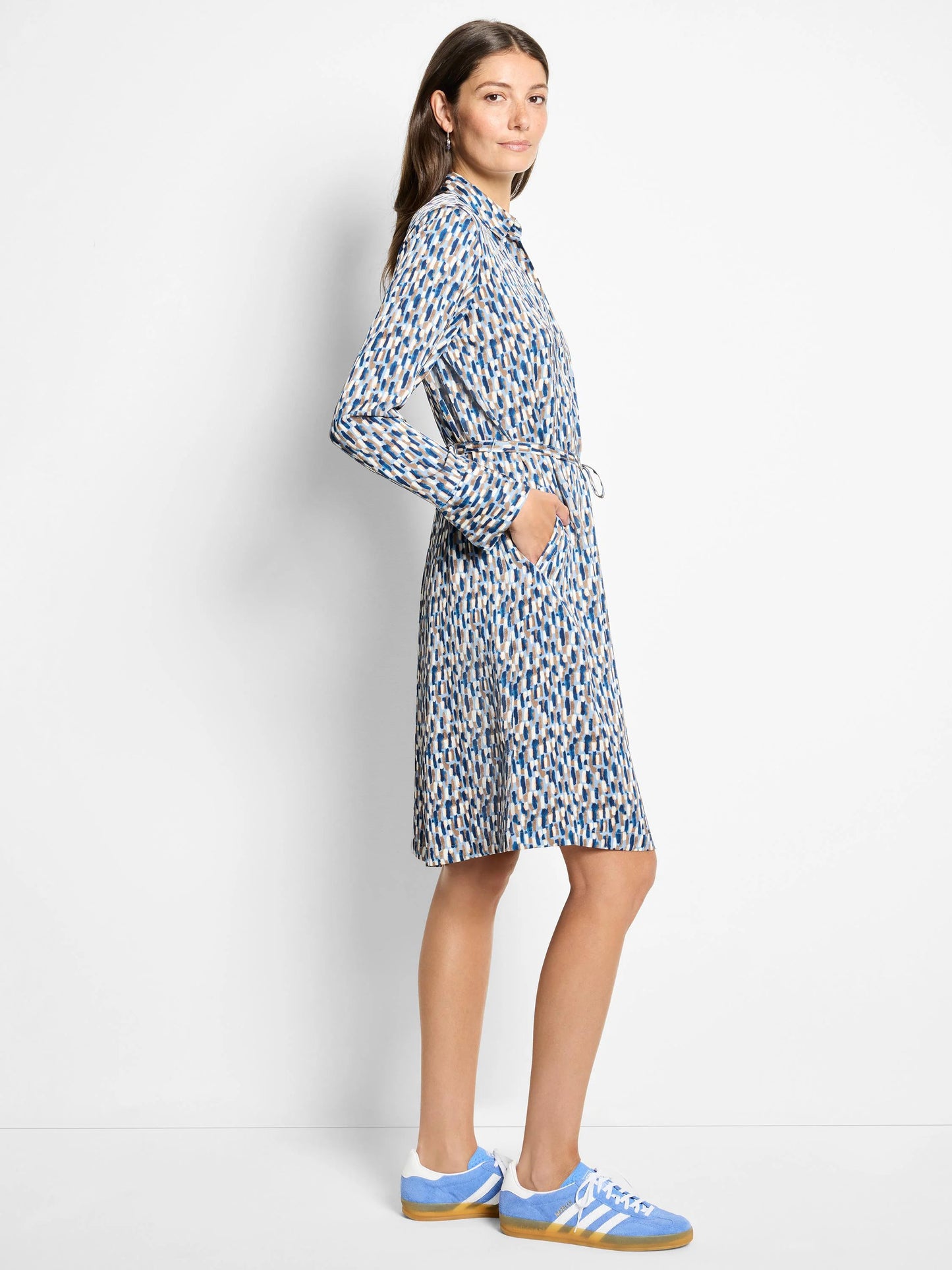 Brushstrokes Long Sleeve Devon Dress