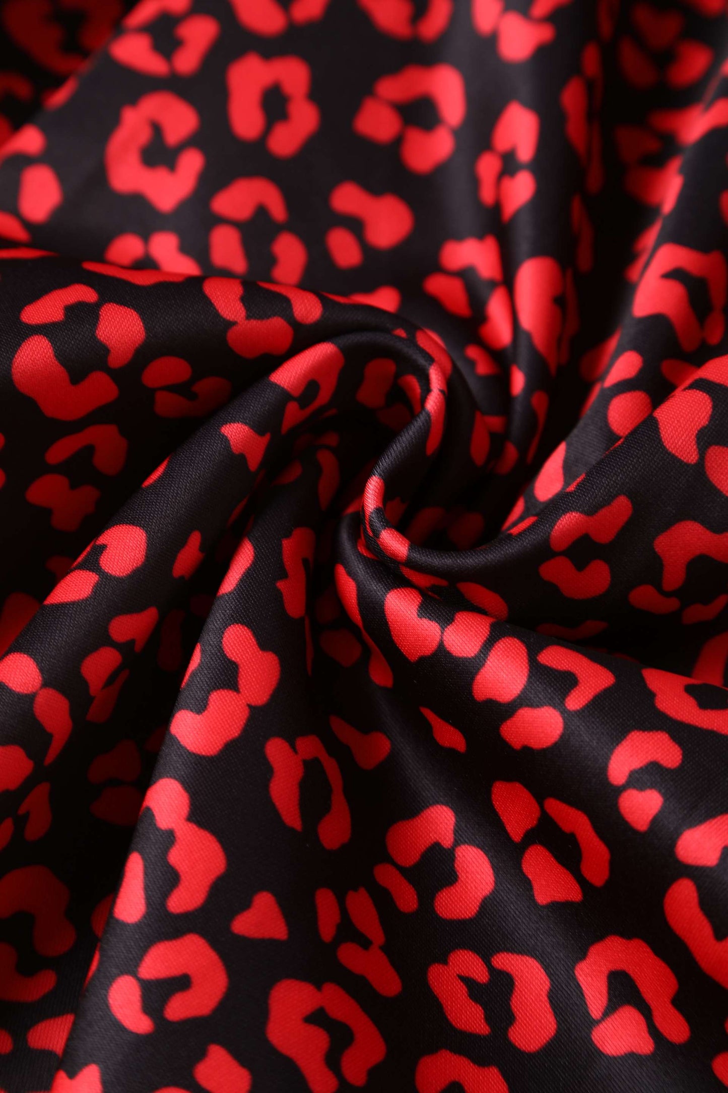 Lily Black & Red Cheetah Print Off Shoulder Dress