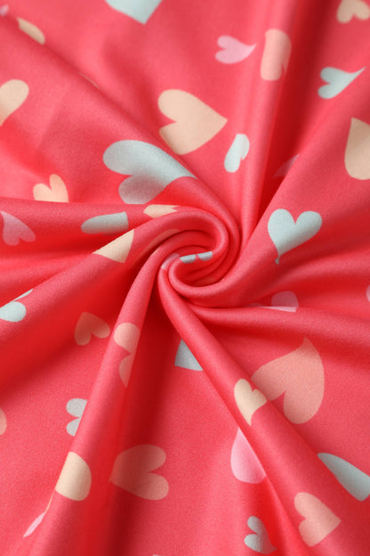 Donna Coral Heart Crossover Bust Tea Dress