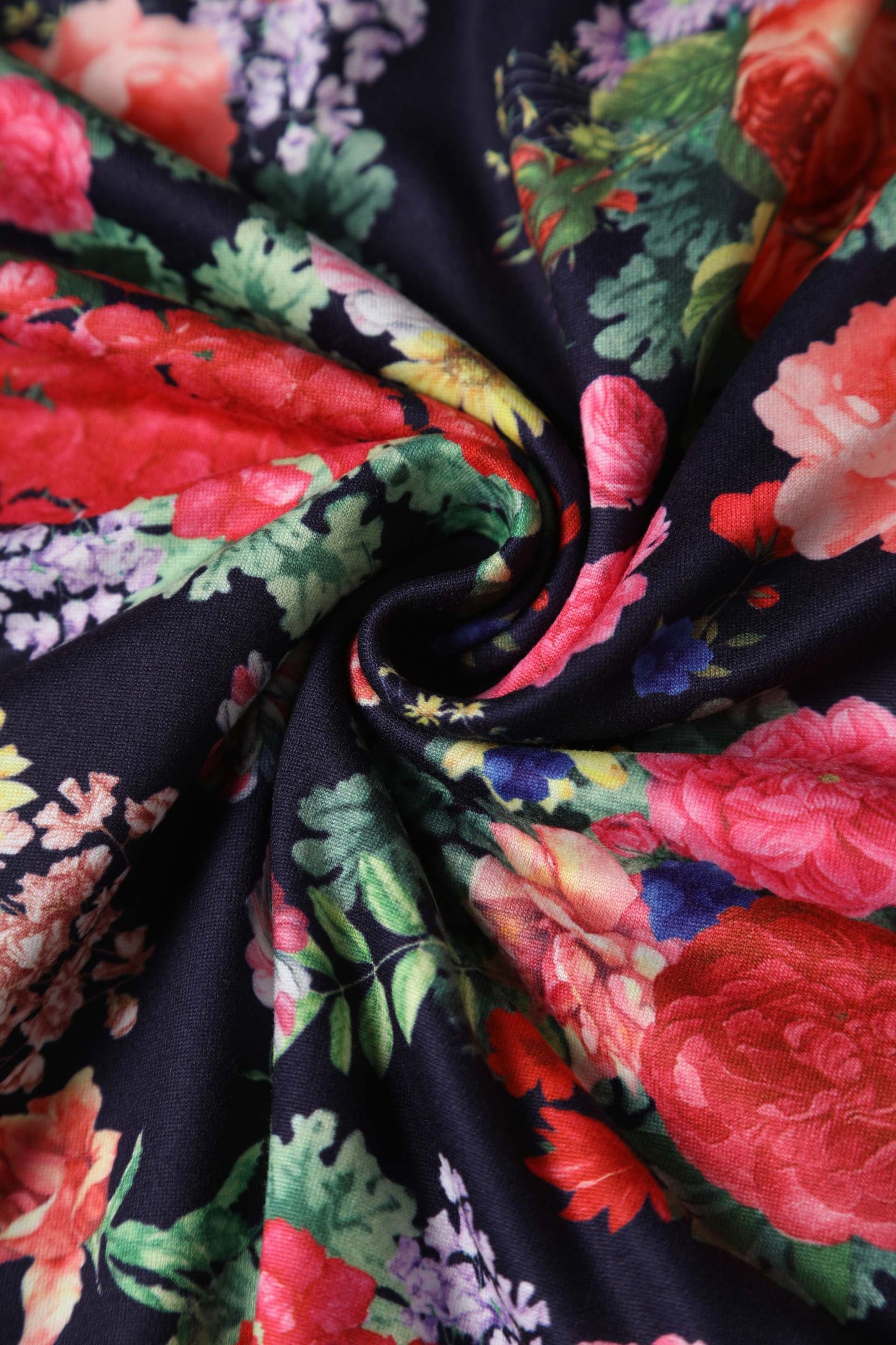 Matilda Navy Blue Midnight Garden Floral Wrap Dress