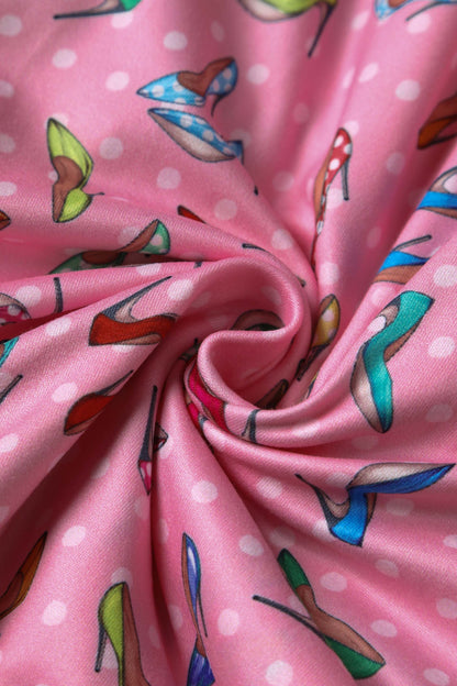 Matilda Pink Stiletto Print Wrap Dress