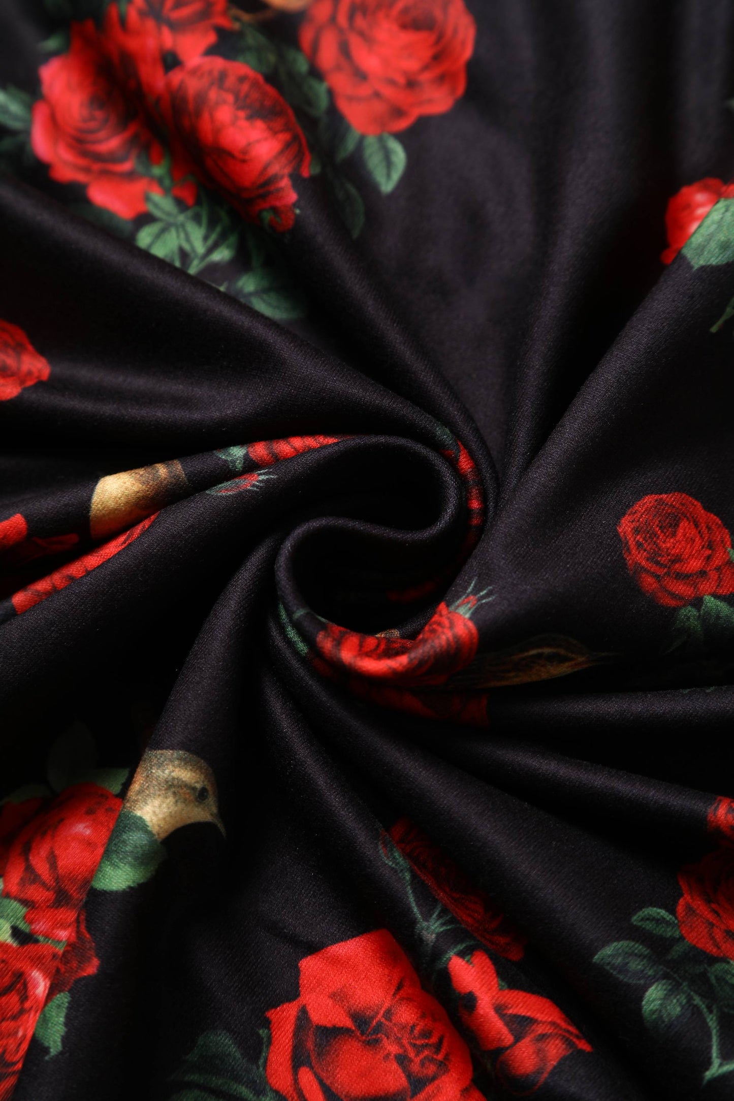 Billie Red Rose & Bird Long Sleeved Dress