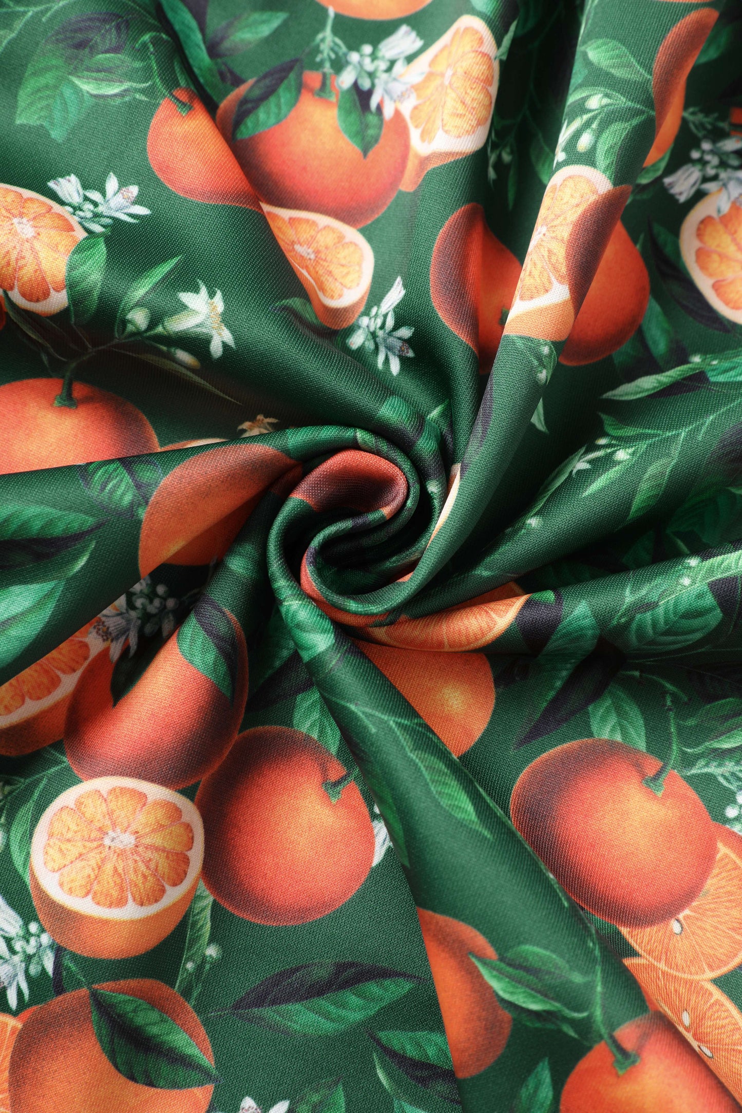 Amanda Orange Flared Dress In Green