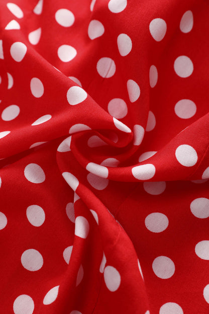Margaret Retro Red Polka Dot Blouse