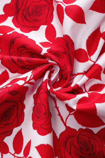 Lily Red Shadow Rose Off Shoulder Dress