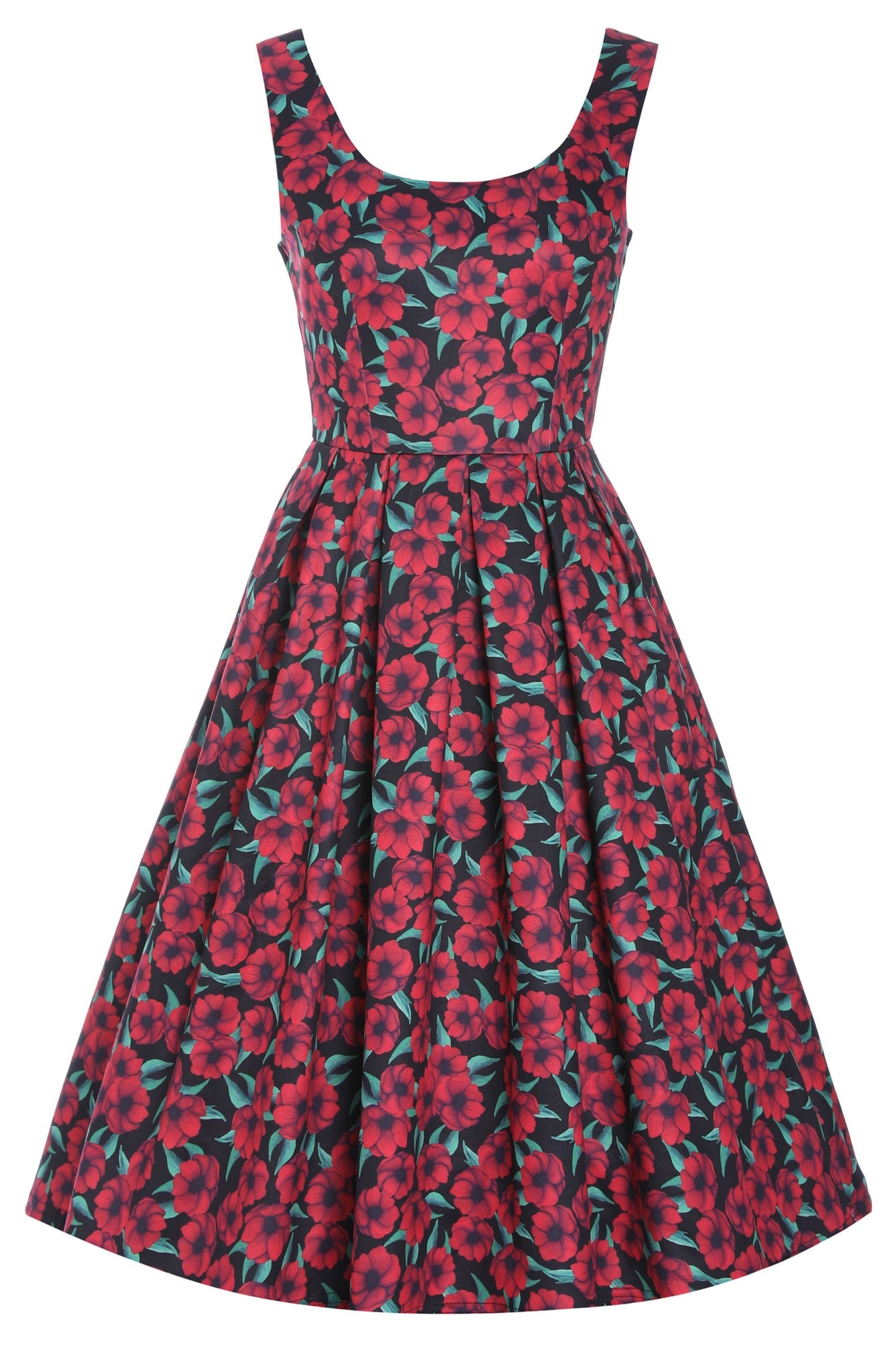 Amanda Red Anemone Swing Dress