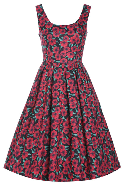 Amanda Red Anemone Swing Dress