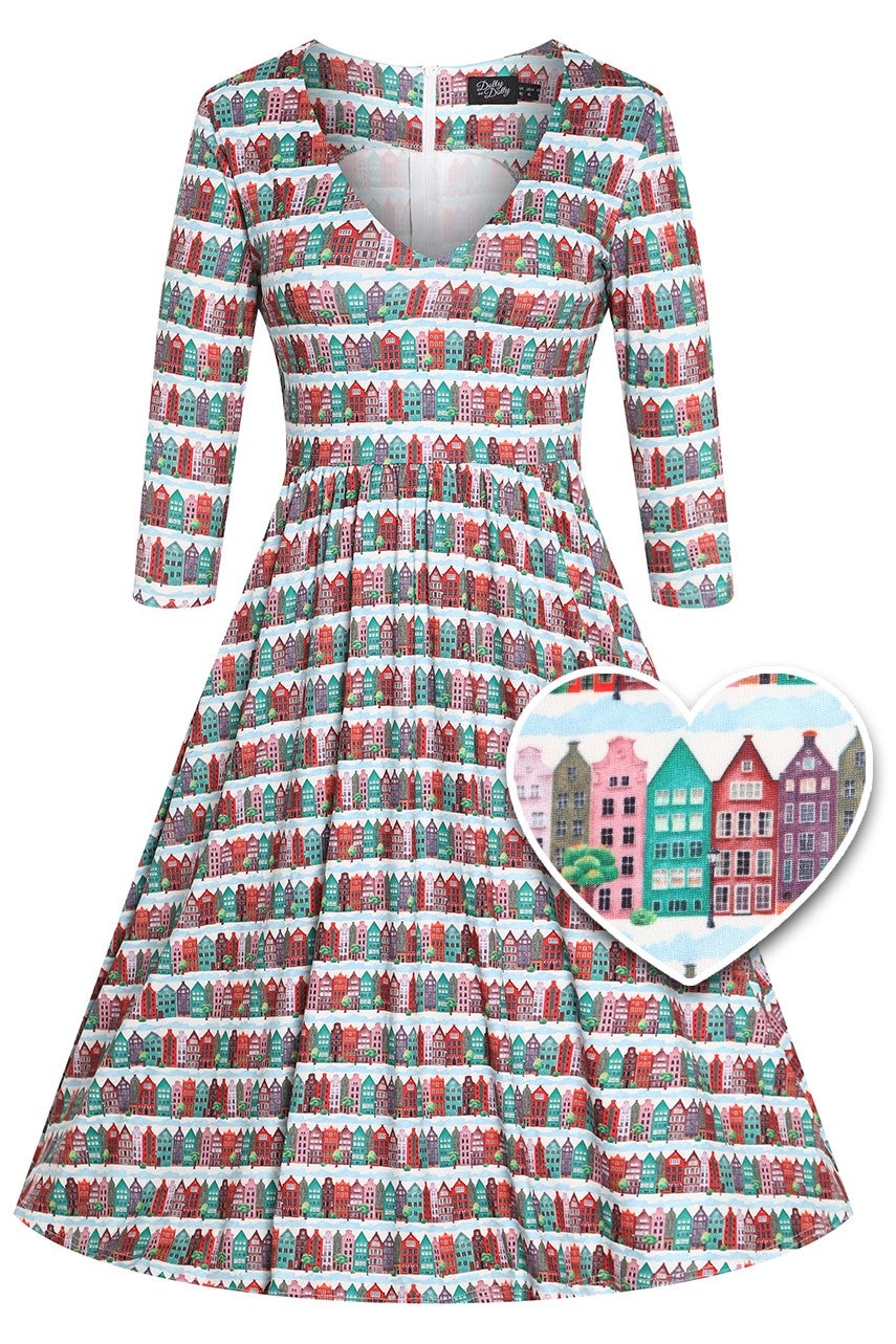 Billie Italian Village Long Sleeved Dress
