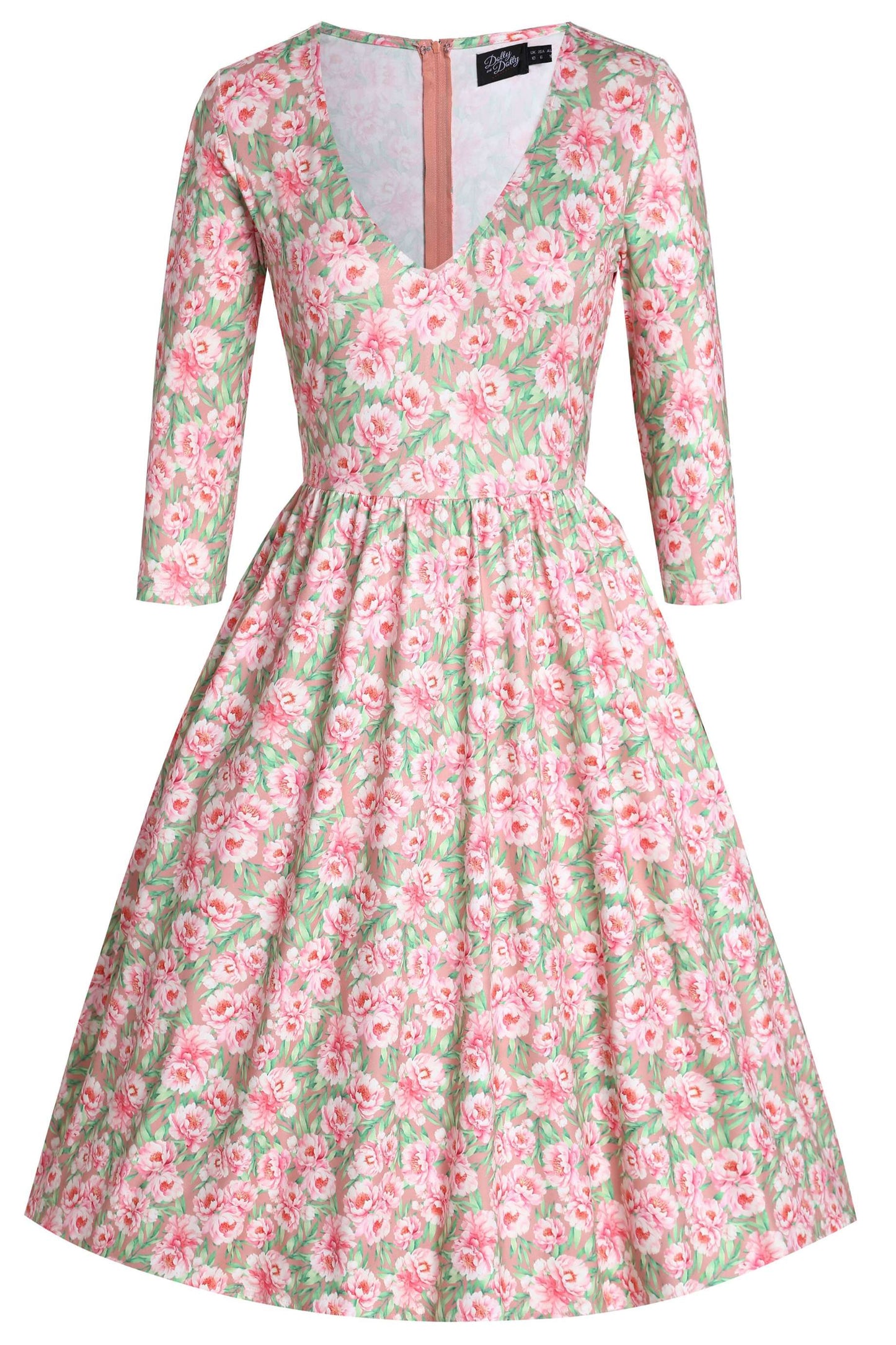 Billie Pink Peony Long Sleeved Dress