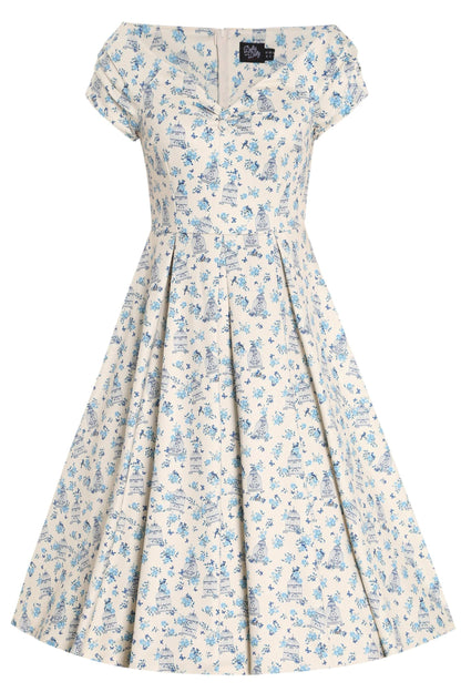 Lily Bird Cage Off Shoulder Dress In Cream White