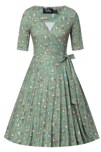 Matilda Green Sweet Tooth Wrap Dress