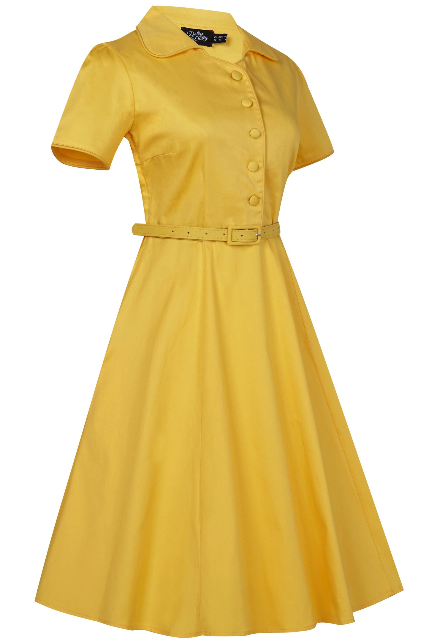 Penelope Vintage Yellow Shirt Dress