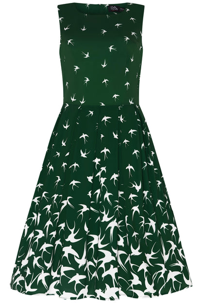 Annie Raising Bird Swing Dress in Green