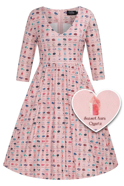 Billie Pink Gemstone Flared Dress