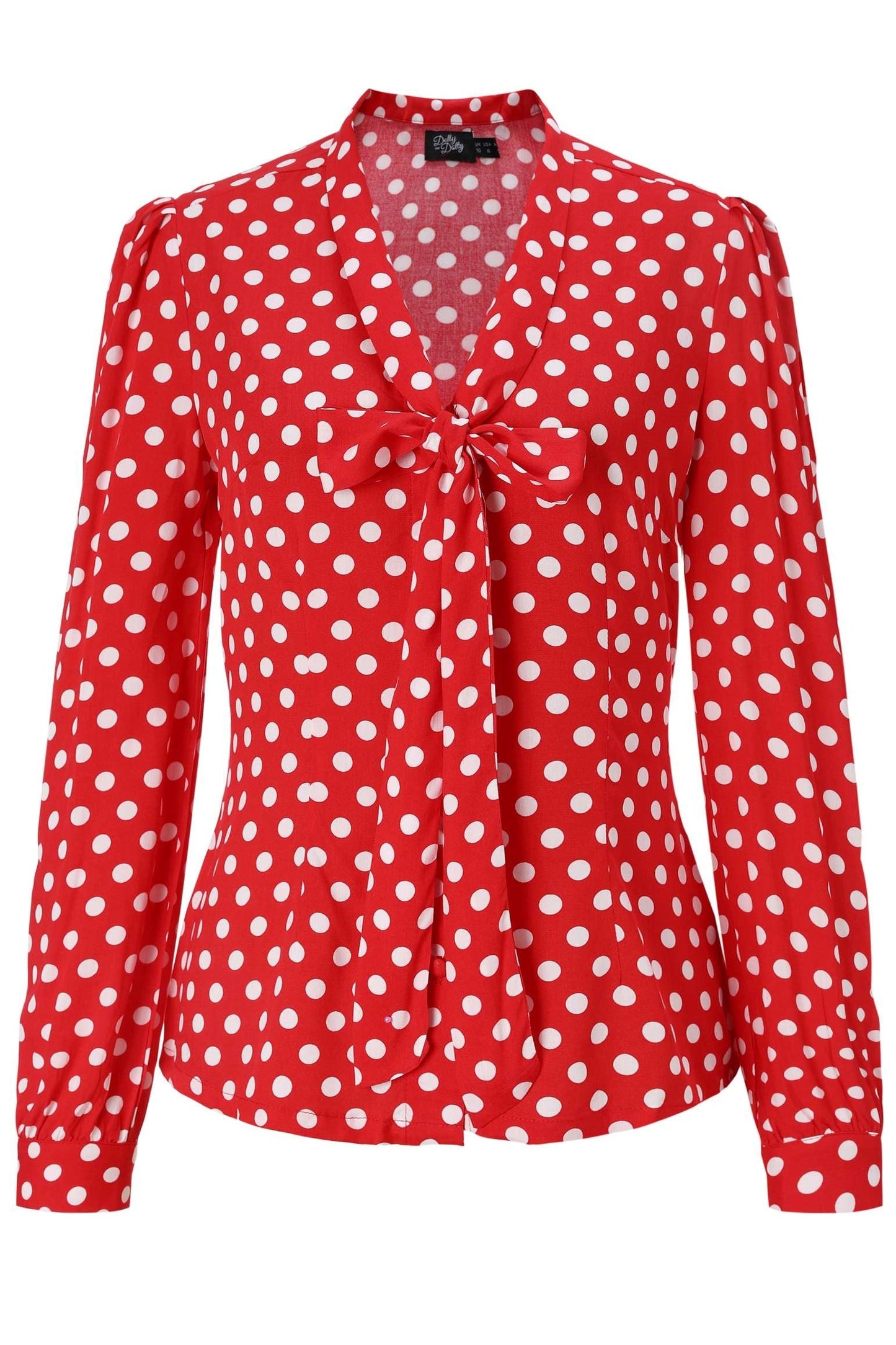 Margaret Retro Red Polka Dot Blouse
