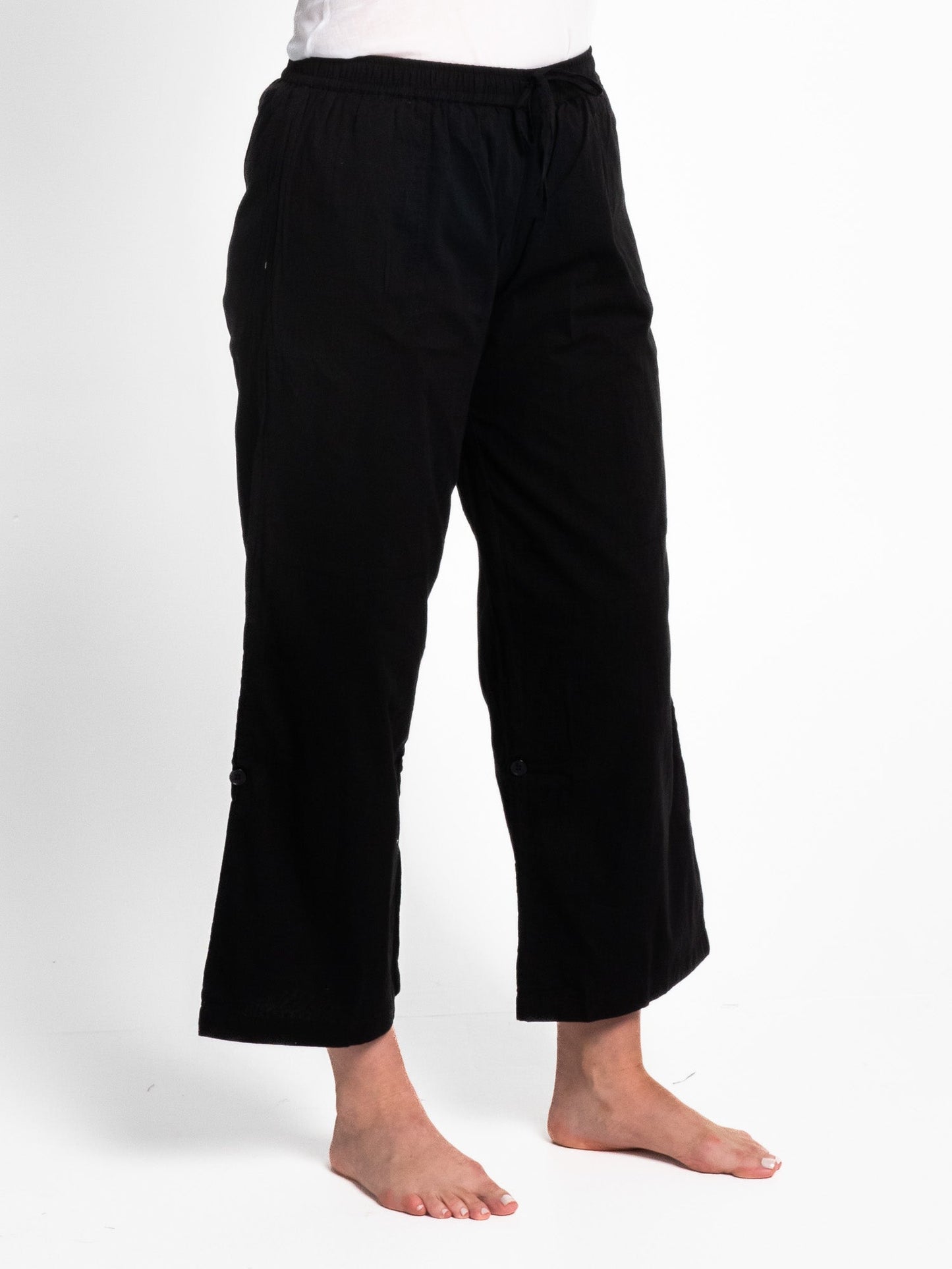 Sorrento Black Cotton Pants