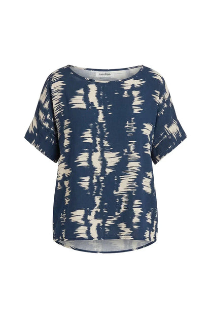 Gemma Short Sleeve Top Campania Print Navy