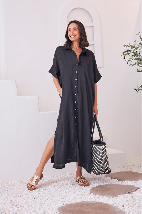 Giselle Collared Dress Black
