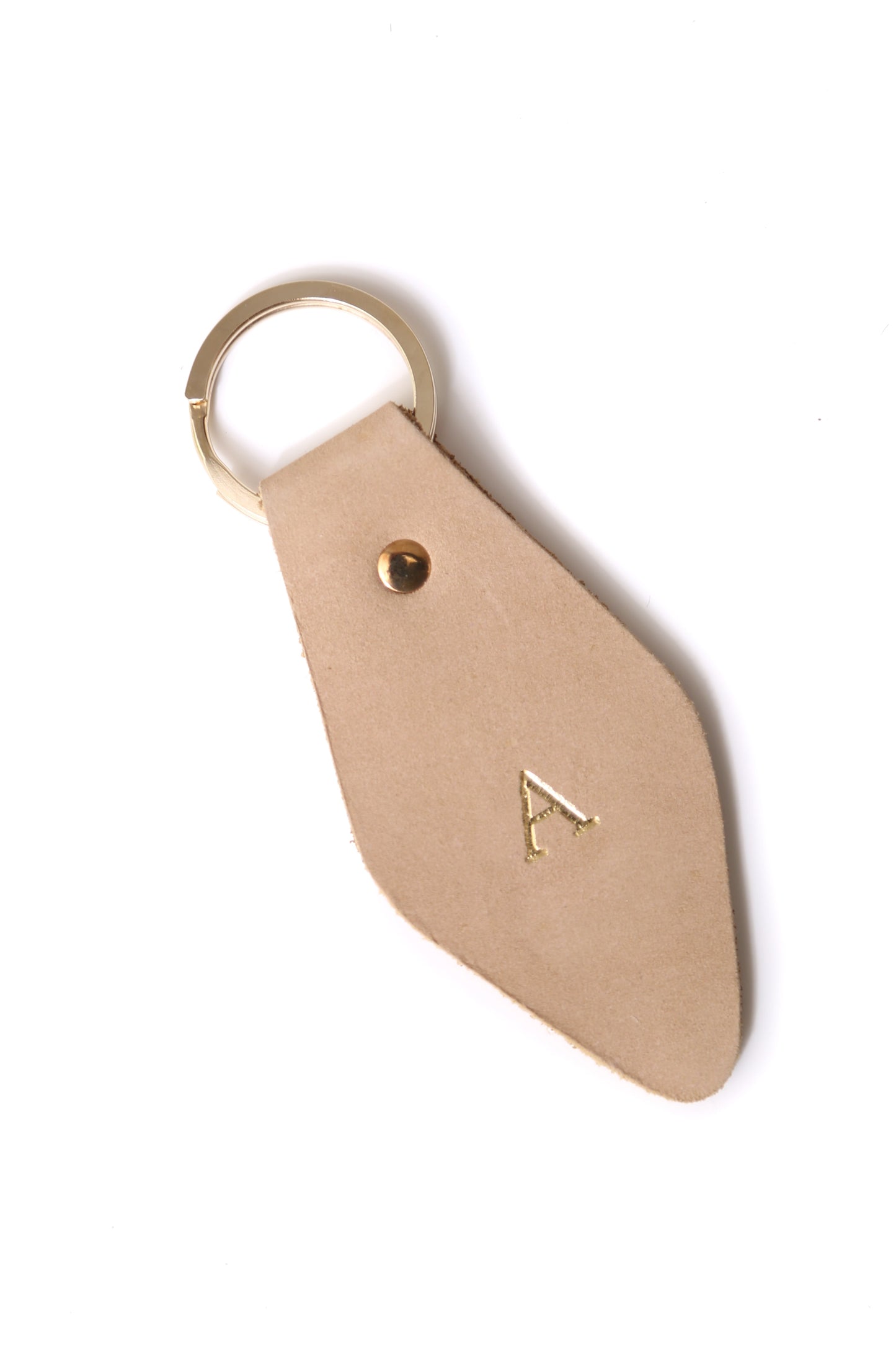 Diamond Leather Keyring Nude
