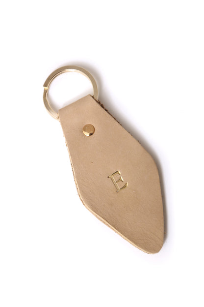 Diamond Leather Keyring Nude