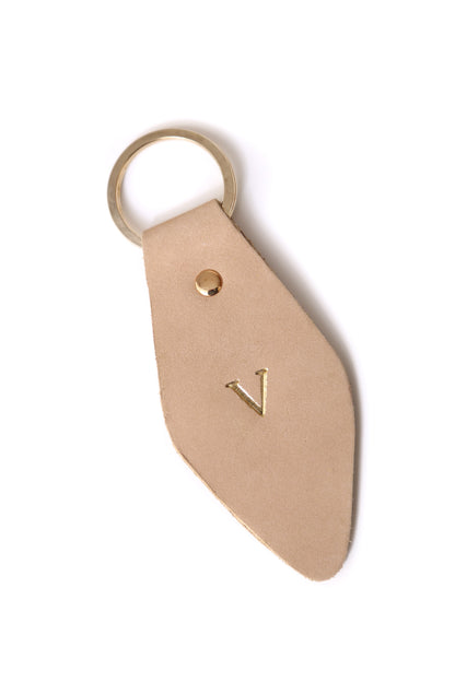 Diamond Leather Keyring Nude
