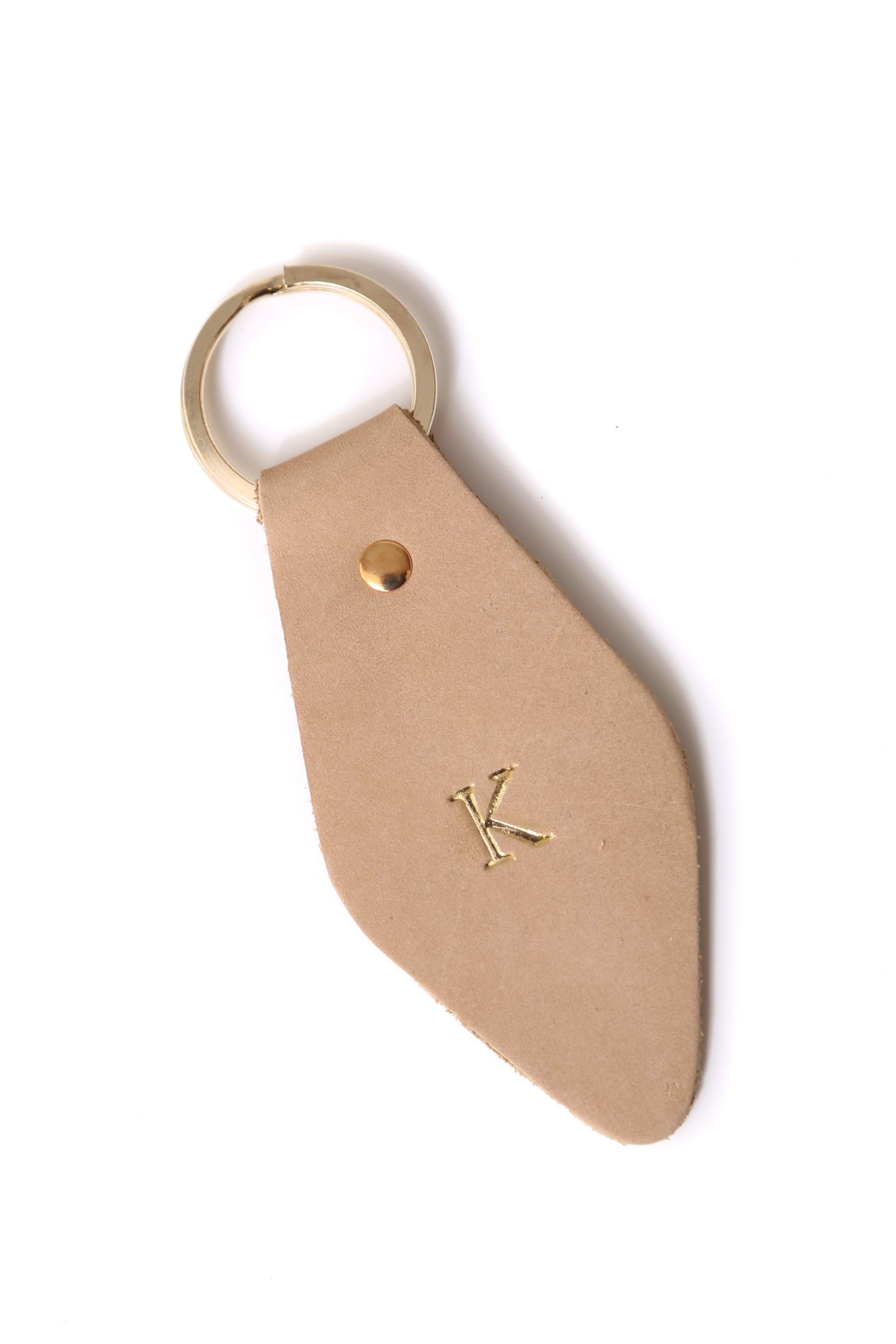 Diamond Leather Keyring Nude