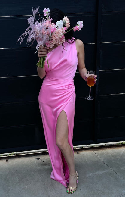 Jodie Dress ~ Pink Luxe Satin