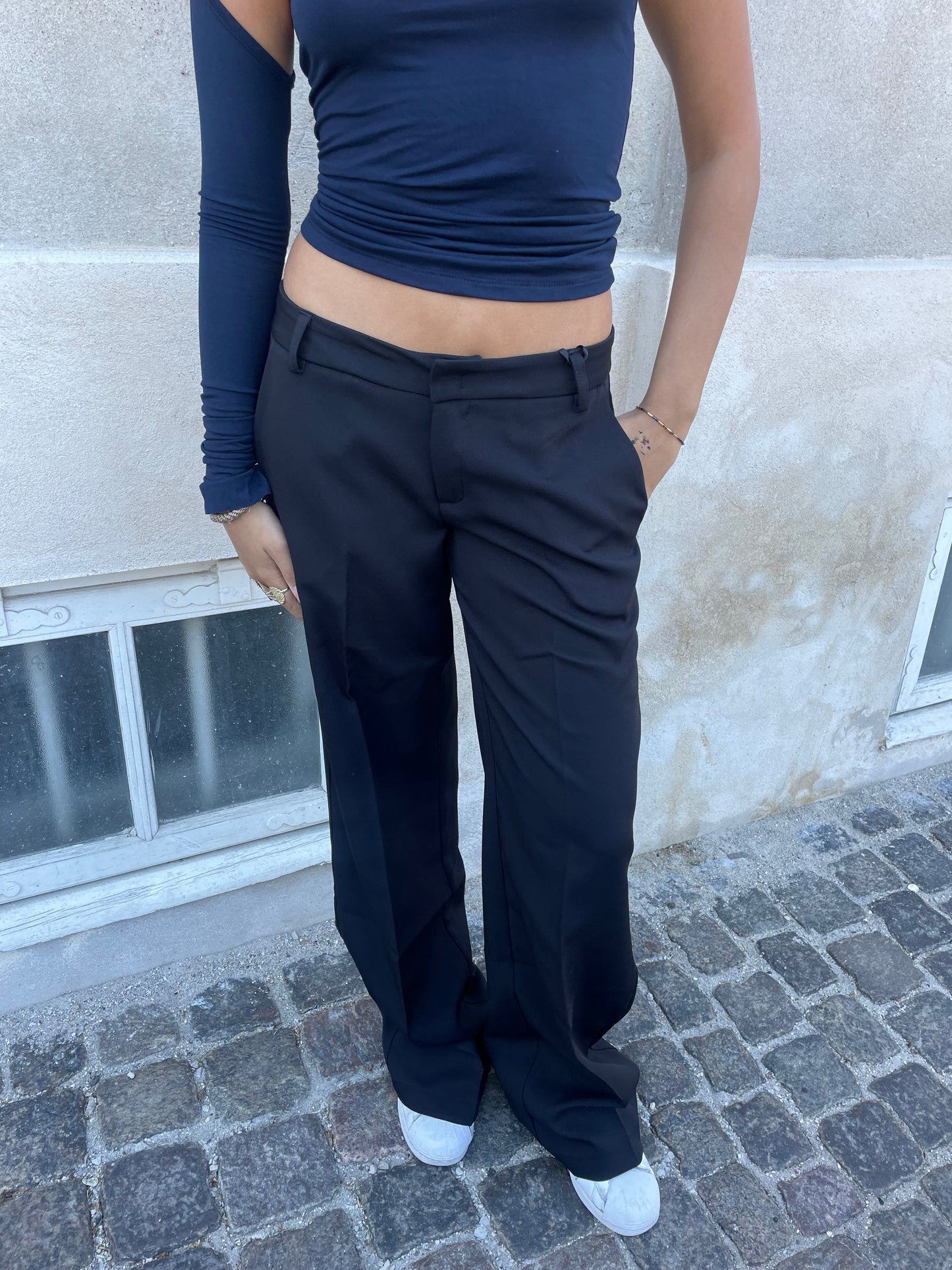 Britney low waisted suit pants - Black